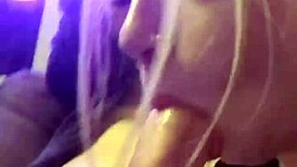 Blonde Slut with Pierced Nipples Gives Sloppy Deepthroat to Monster Cock in Dorm