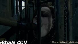 gagged and tied up bondman is being gratified with vibrator