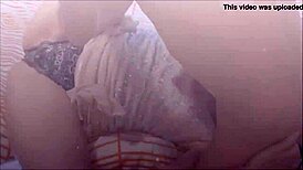 french girl pulls down her satin panties as she gets fucked doggystyle