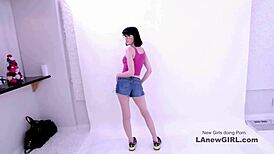 Tell me, does this sultry dark-haired model get fucked at her modeling audition?