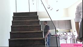 Coed Dixie Fae Removes Her Uniform And Poses In Lace Lingerie