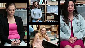 i watched this cute shoplifter teen get pounded from behind on the table, it was crazy