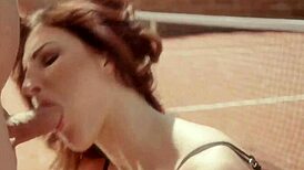 Pretty babe performs oral in sensual setting