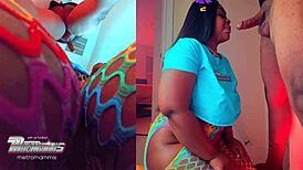 Slim BBW eager to swallow cum with tongue rings