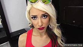 Horny Ally's First Blowjob POV with Step Sis