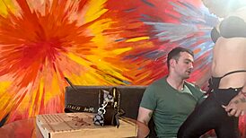 hot latina seduces pizza delivery guy with tight body