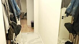 these petite asian lesbians spit sloppy on huge cock not knowing delivery guy's fucking them deepthroat doggystyle creampie ep3