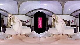 Tantalizing Ivy Jones Shoves Dildo Deep in Petite Blonde Pussy for VR Reality