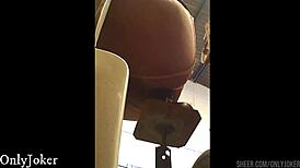 Skinny girl's narrow ass rides up down dildo machine monster cock anal worship orgasm?