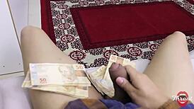 Chubby Venezuelan Maid Gags on Cock for Raise