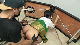 indian tattoo girl orgasms hard in pussy during ink session