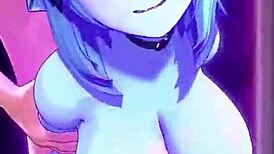 two blue women in intriguing animation scene