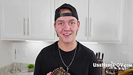 stepmom's freeuse birthday turns into family pov pussy slave surprise with feet fetish downblouse