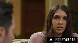 imagine fingering that wet pussy while leashed sub aria sloane begs stepdad's rough cock in garage.