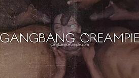 i watch this busty latina get spitroasted so good her big tits bounce during the hot gangbang