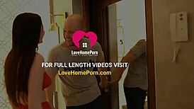 Sensational shaved cutie girlfriend endures rough sofa doggystyle cunilingus