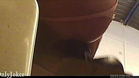 Skinny girl's narrow ass rides up down dildo machine monster cock anal worship orgasm?