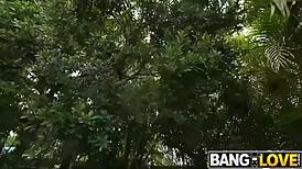 Massive cock slams between perfect ass cheeks for huge horny pounding action!