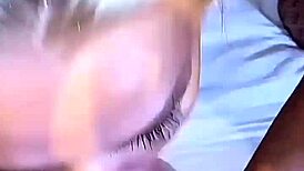 Busty blonde milf and teen brunette compete in sloppy pov deepthroat