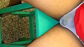 Transexual sucks my cock and i fuck her ass in the kitchen close-up