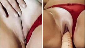 mireladelicia squirts giant dildos dancing