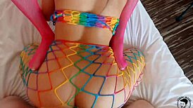 Curvy big tit pornstars take turns riding cocks in hot threesome