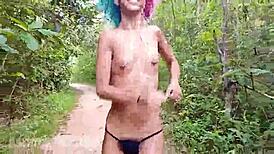 hey who's up for topless thong jog with hairy latina babe? 🔥🏃‍♀️