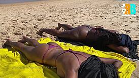 baiano me showin off n fingerin two beach sluts ffm amateur