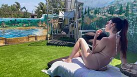 Italian milf Artemisia Love flaunts perfect tits and body on horny bikini vacation!