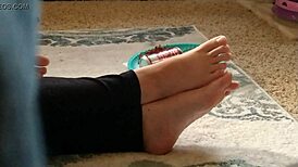 Candid Hidden Footage Captures Her Cute Feet Up Close