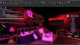 innocent white roblox teen tempts massive black cock monster