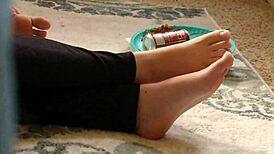 Candid Hidden Footage Captures Her Cute Feet Up Close