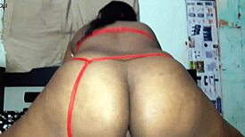 latina super perfect ass bounces hard on cock through red panties