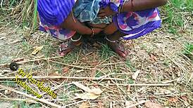 Bold indian couple pounds pussy hard outdoor in forest jungle nature fucking frenzy