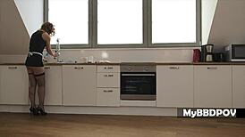 hey, check out russian alysa gap as cock-cleaning maid with black dude