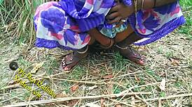 Bold indian couple pounds pussy hard outdoor in forest jungle nature fucking frenzy