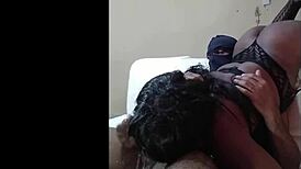 Dildoing Big Ass Ebony Pussy on Sofa Craving Real Cock