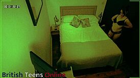 Voyeur couple sneaks steamy session in airbnb hideaway