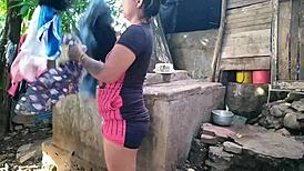 hubby gone her friend craves my tongue massaging her wet pussy at the ranch