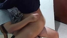 Petite cute brunette with big ass and pussy gets fucked doggystyle before husband arrives