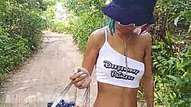 hey who's up for topless thong jog with hairy latina babe? 🔥🏃‍♀️