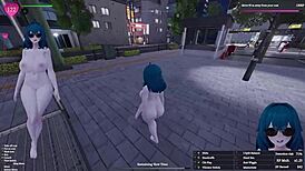 manaka's downtown flashing mission turns into wild futanari hentai exposure game