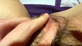 Huge clitoris throbs under intense rubbing and jerking to orgasm