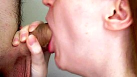 Redhead Teen Deepthroats Monster Cock and Begs Cum in Mouth