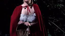Slutty Red Riding Hood's Shaved Pussy Gets Filled On Halloween With Doggystyle Cowgirl Action