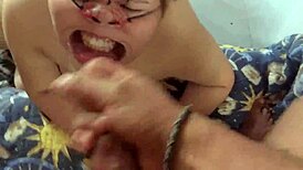 i pound her chubby face hard then blast cum right on her latina nose fetish