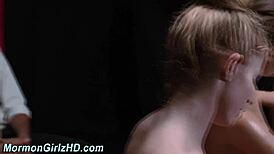 amateur mormon teens taste each other's vag in taboo threesome voyeur