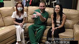 BLAIRE CELESTE GLOVED NURSE SUCKS PATIENT COCK PUSSY DOGGYSTYLE CUM BLAST POV