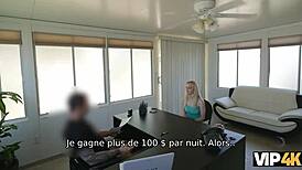 blonde allie rae fucks casting agent for cash wet pussy creampie