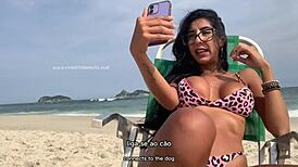 renatinha mello teases live private beach chat with public flashes of her curves